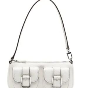 Michael Kors White Shoulder Bag with Buckle Detail
